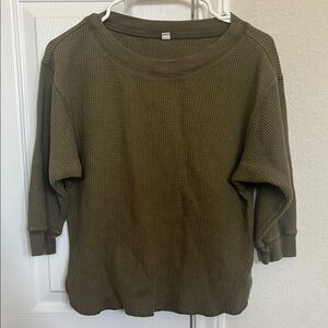 Uniqlo Khaki Women's Crew Neck Sweater